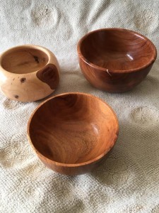 3 mesquite bowls